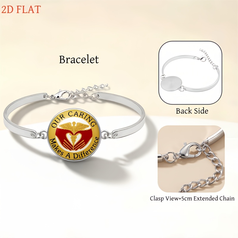 5pc Caduceus Themed Necklace, Earrings, Brooch & Bracelet Set